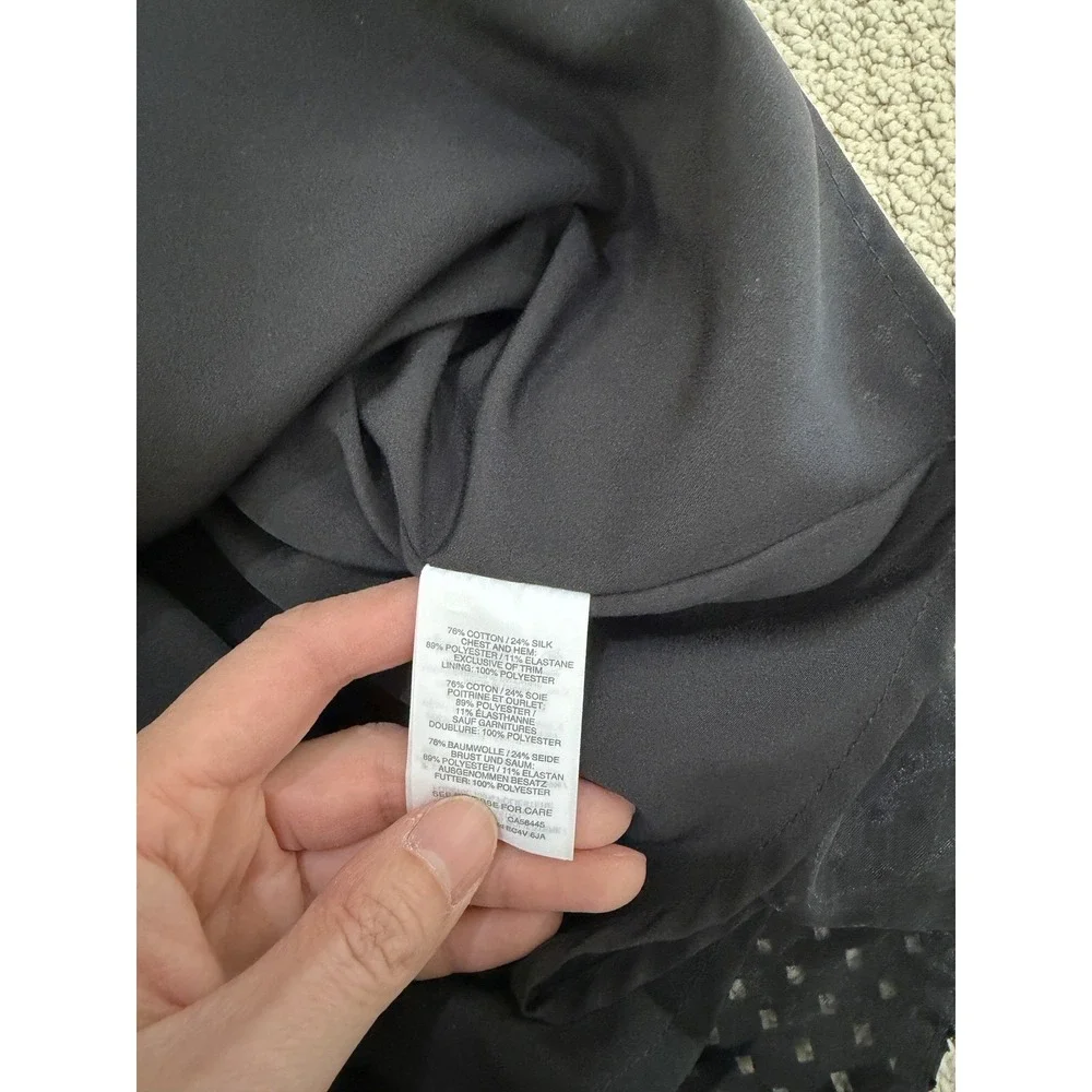 j crew women black cotton silk dress size 12P
